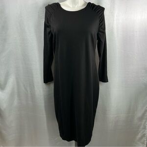 Eloquii Black Ruched Long Sleeve Dress 20